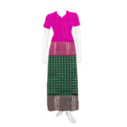 1 Year Size Pure Zari Kanchi Pattu Pavadai Material 10054639