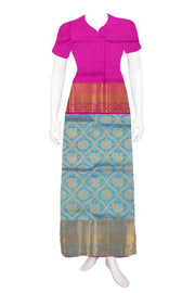 2 to 4 Year Size Pure Zari Kanjivaram Pattu Pavadai Material 10058070