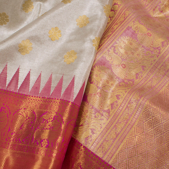 Handloom Pure Zari Bridal Korvai Kanjivaram Tissue Silk Saree 10055734