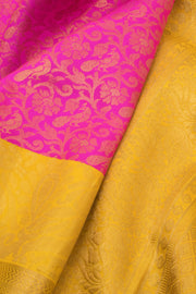 Barbie Pink Pure Zari Bridal Korvai Kanjivaram Silk Saree 10058719