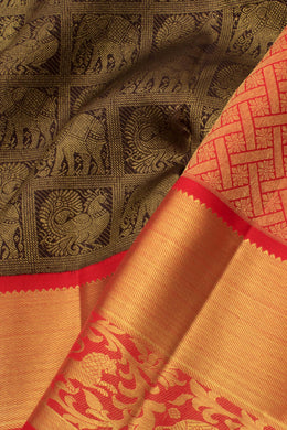 Pure Zari Korvai Jacquard Kanjivaram Silk Saree 10058722