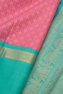 Pure Zari Bridal Korvai Kanjivaram Silk Saree 10058730