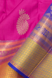 Hot Pink Pure Zari Kanjivaram Silk Saree 10059191