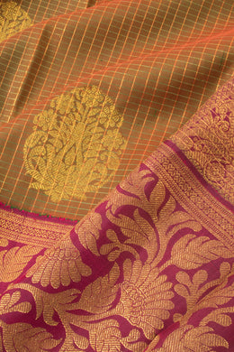 Maandhulir Pachai Green Pure Zari Korvai Kanjivaram Silk Saree 10060019