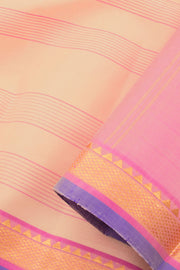 Pastel Cream Handloom Pure Zari Kanjivaram Silk Saree 10060061