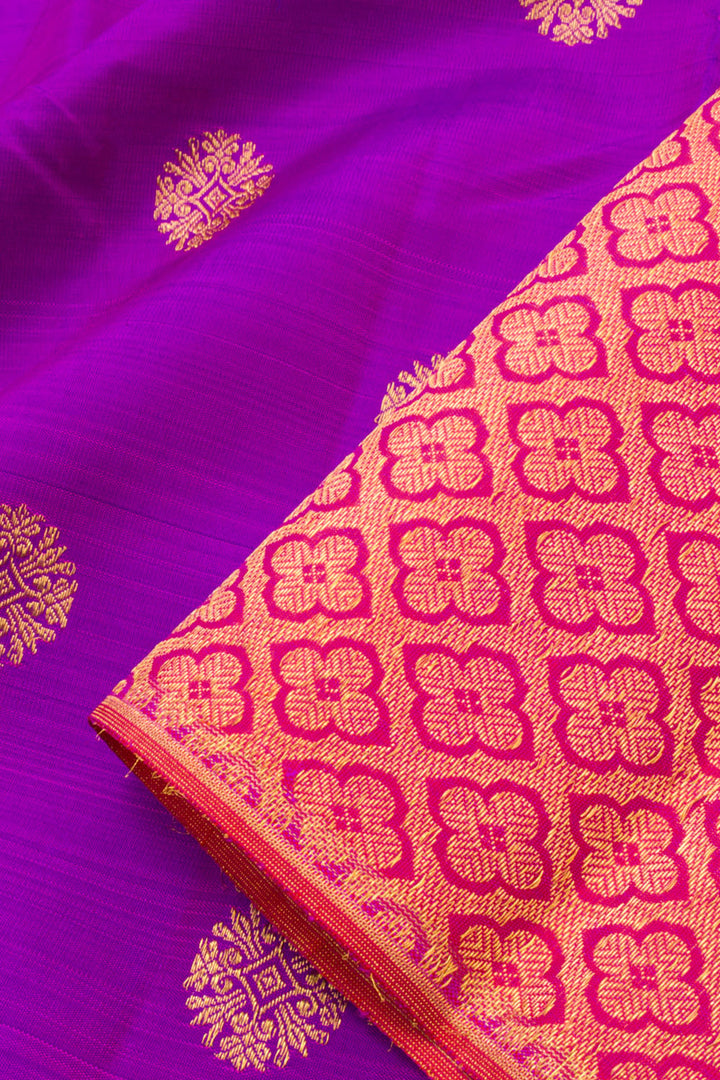 Violet Pure Zari  Borderless Kanjivaram Silk Saree 10061519
