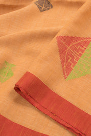 Apricot Orange Bengal Cotton Saree 10059313