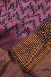 Hand Block Printed Tussar Silk Saree 10059322