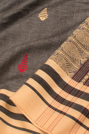 Elephant Grey Bengal Cotton Saree 10059330