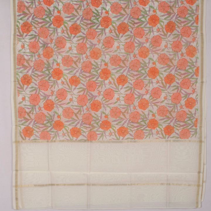 Printed Chanderi Silk Cotton 2 pc Salwar Suit Material 10054796