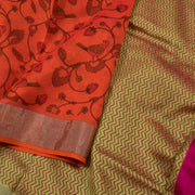 Printed Handloom Chanderi Silk Cotton Saree 10054813