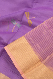 Violet Handloom Chanderi Silk Cotton Saree 10059678