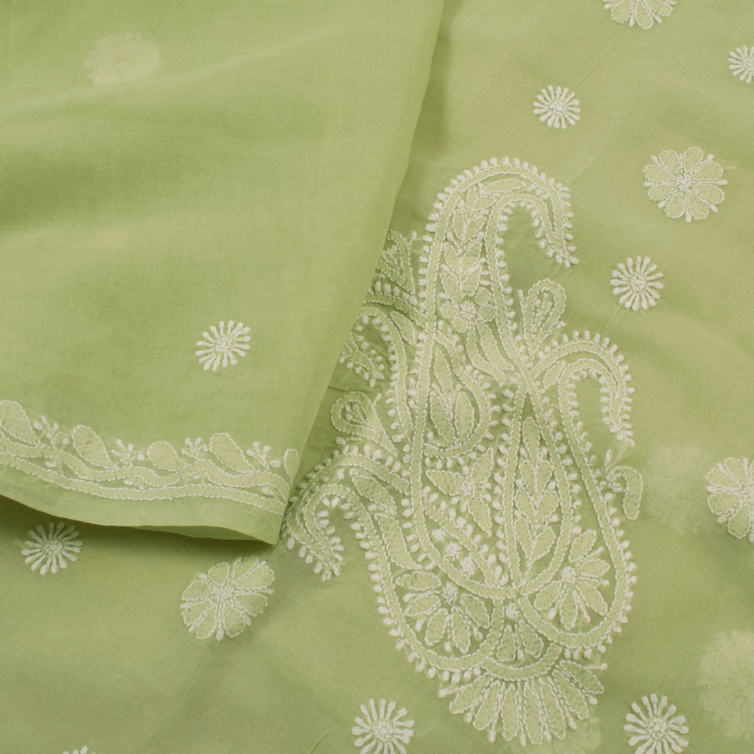 Chikankari Embroidered Cotton Saree 10055259