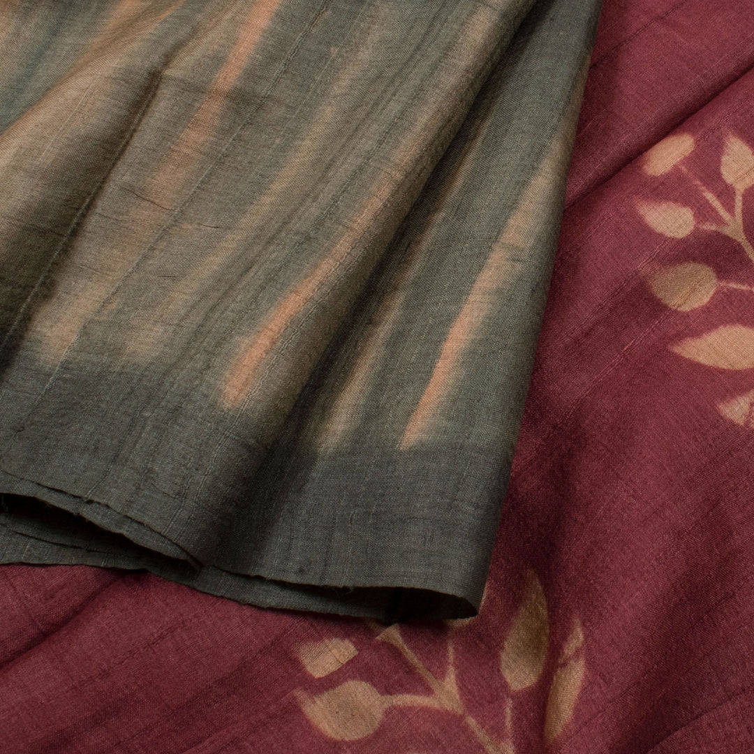 Shibori Dyed Tussar Silk Saree 10053690