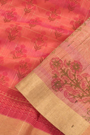 Hand Block Printed Silk Cotton Saree 10059303