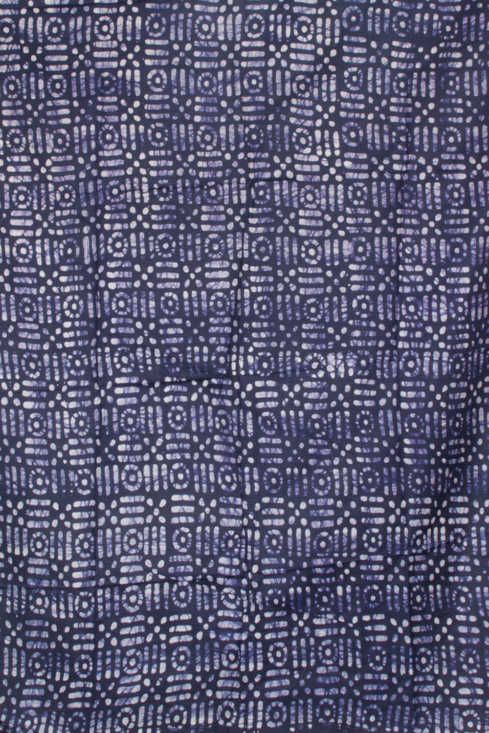 Navy Blue Batik Printed Linen Cotton Salwar Suit Material 10061924