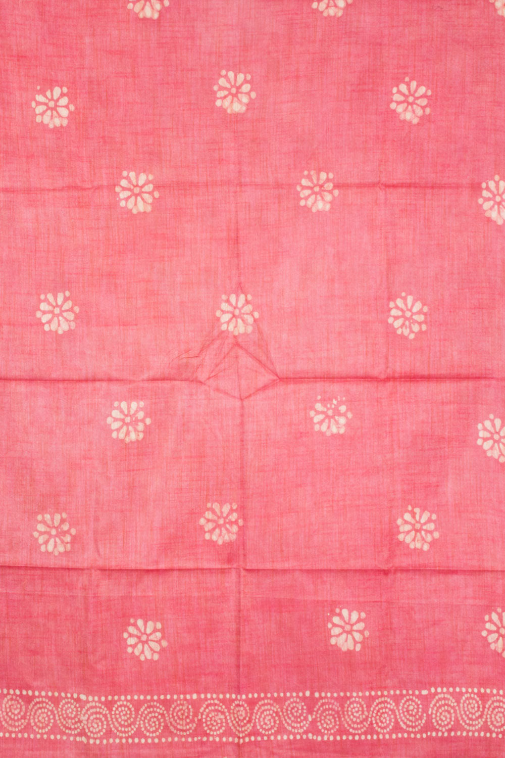Red Batik Printed Linen Cotton Salwar Suit Material 10061925