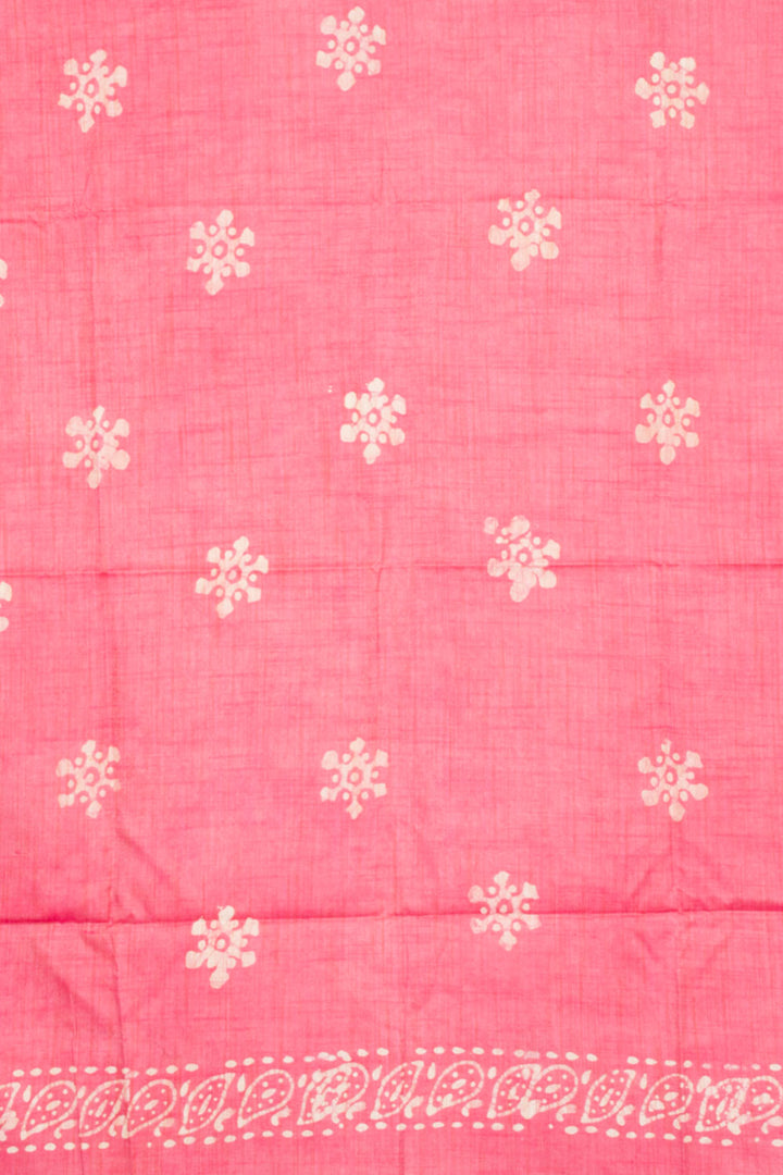Pink Batik Printed Linen Cotton Salwar Suit Material 10061926