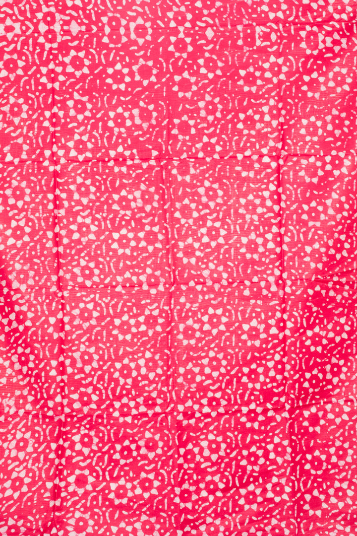 Pink Batik Printed Linen Cotton Salwar Suit Material 10061927