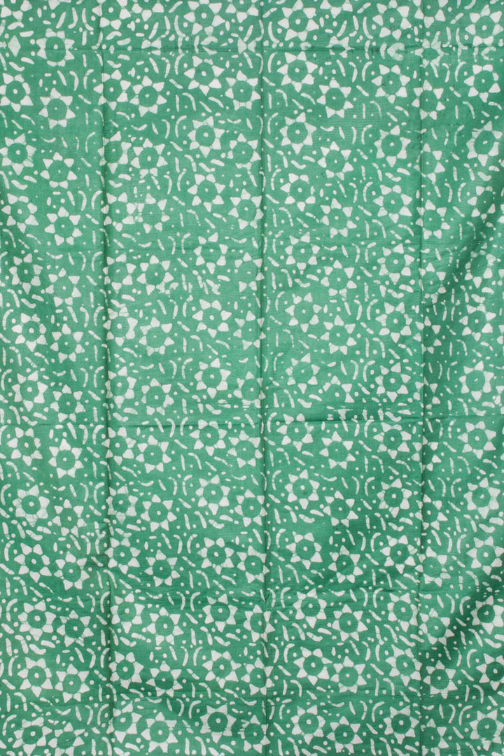 Green Batik Printed Linen Cotton Salwar Suit Material 10061930