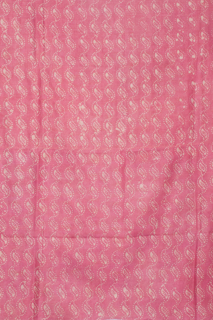 Pink Batik Printed Linen Cotton Salwar Suit Material 10061931