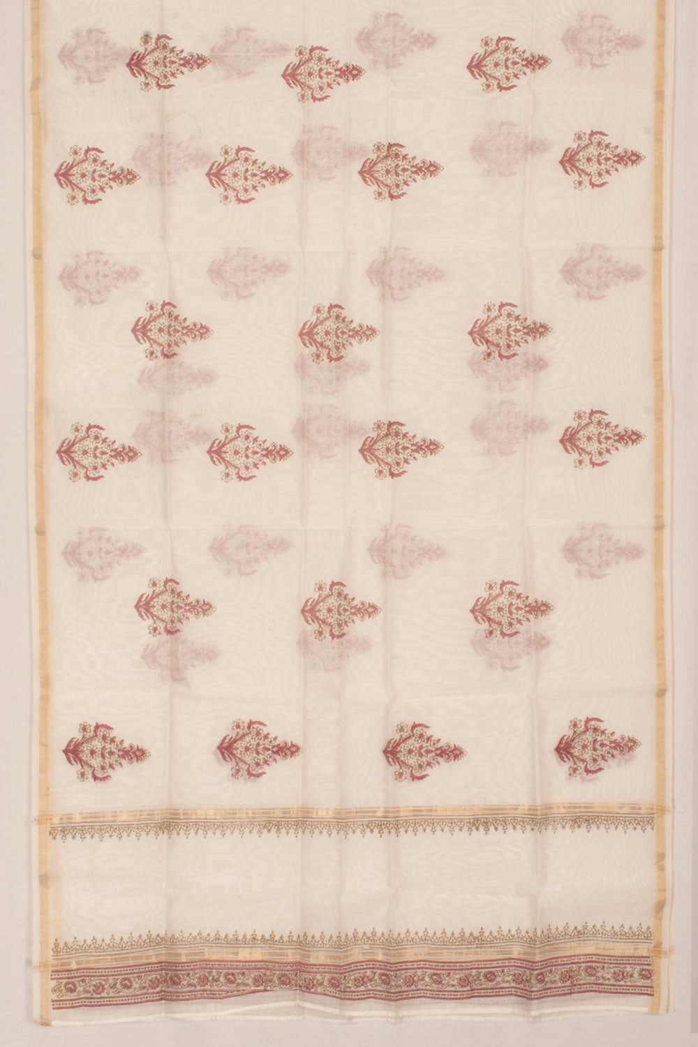 Hand Block Printed Chanderi Silk Cotton Dupatta 10058193