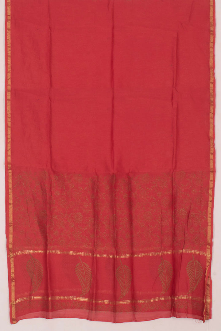 Hand Block Printed Chanderi Silk Cotton Dupatta 10058197