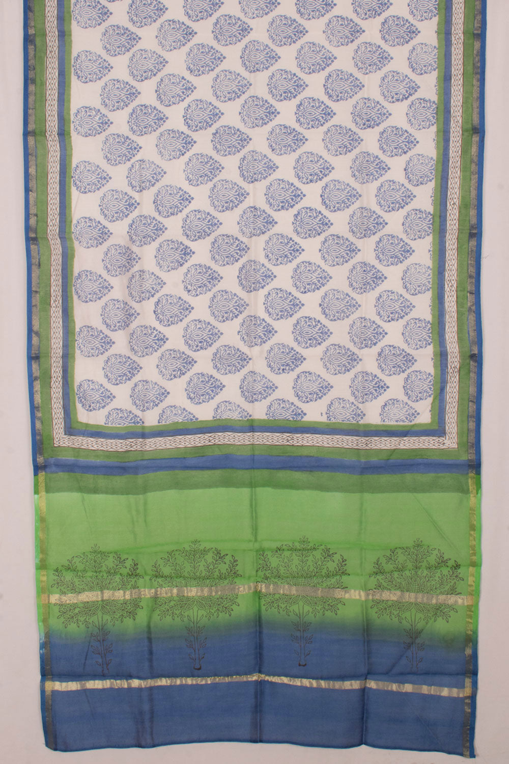Hand Block Printed Chanderi Silk Cotton Dupatta 10058207