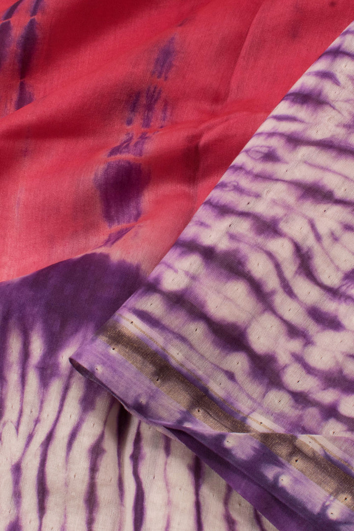 Shibori Dyed Chanderi Silk Cotton Saree 10058165