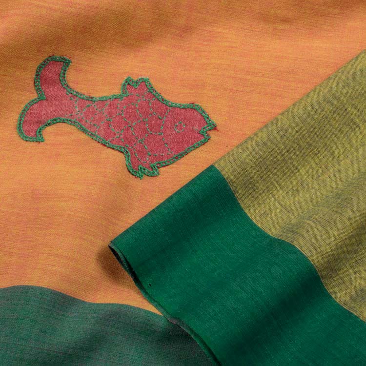 Khandua Applique Embroidered Odisha Cotton Saree 10043441