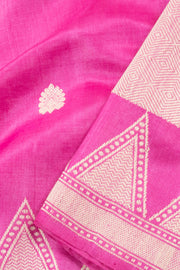 Rose Pink Chhattisgarh Tussar Silk Saree 10059703