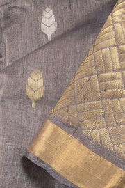 Silver Grey Chhattisgarh Tussar Silk Saree 10059705