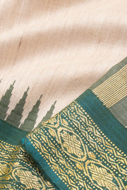 Beige Chhattisgarh Tussar Silk Saree 10059710
