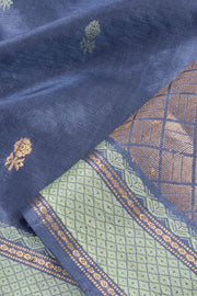 Midnight Blue Chhattisgarh Tussar Silk Saree 10059718