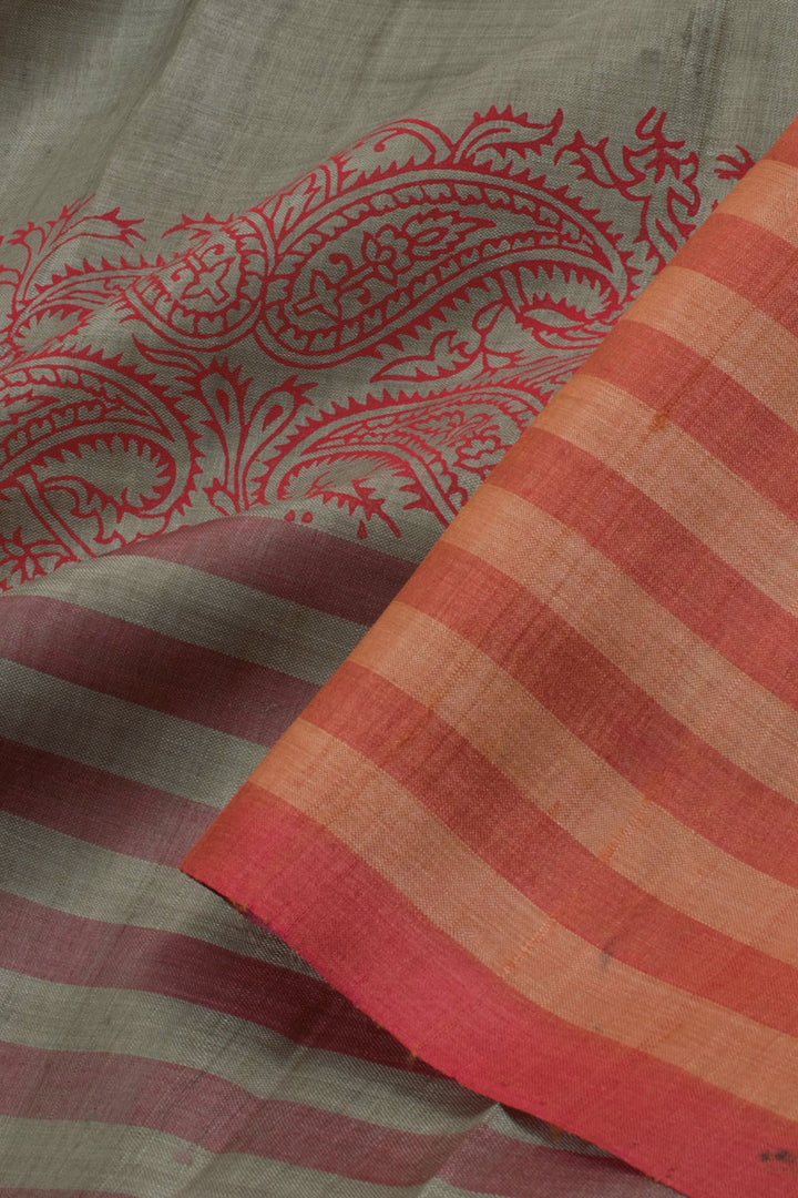 Handloom Half and Half Tussar Silk Saree 10058432