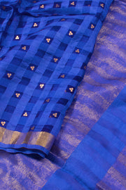 Sequin Work Self Checks Silk Saree 10057994