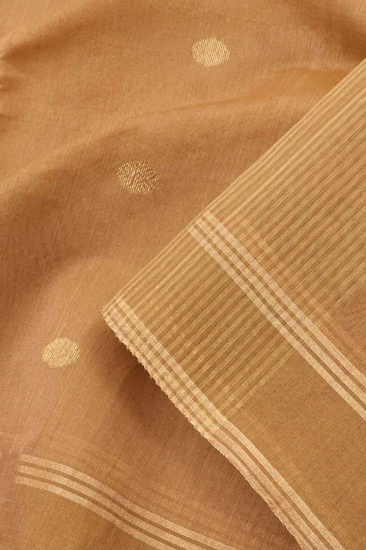 Dark Beige Handloom Chanderi Silk Cotton Saree 10059481