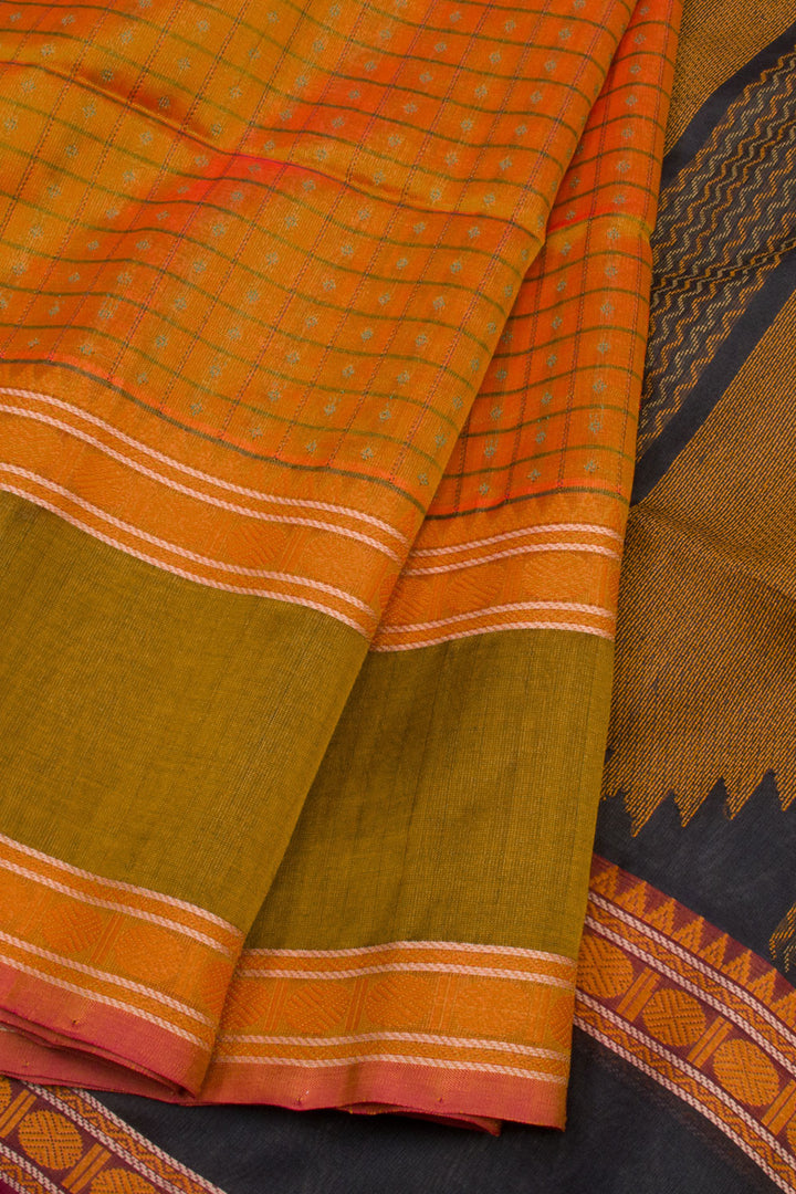 Orange Handloom Kanchi Silk Cotton Saree  10061805