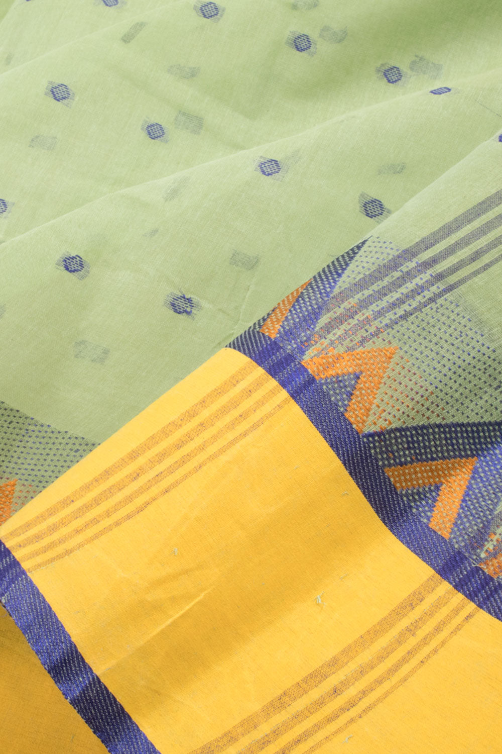 Pastel Green Bengal Tant Cotton Saree 10059788