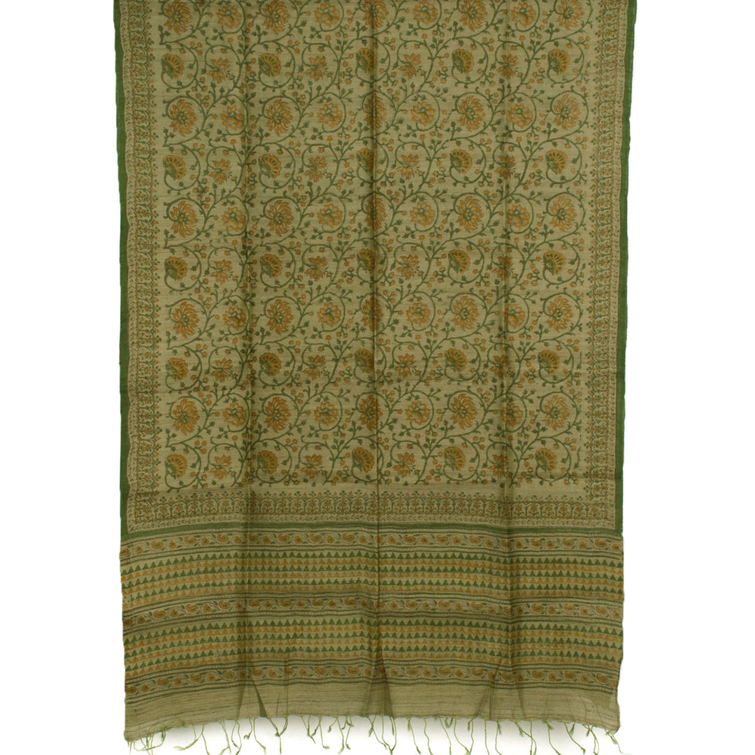 Hand Block Printed Geecha Silk Salwar Suit Material 10056197