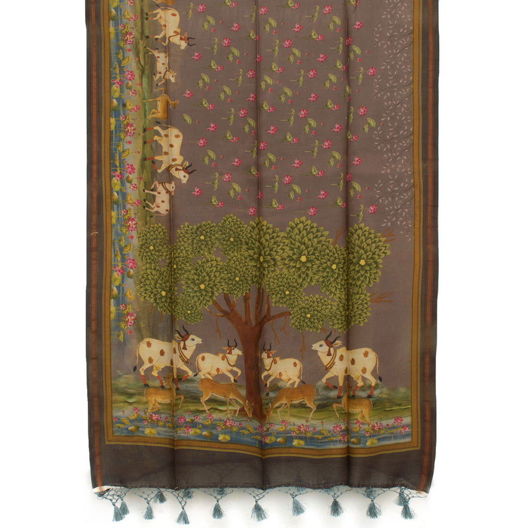Handwoven Banarasi Muga Silk Salwar Suit Material 10056204