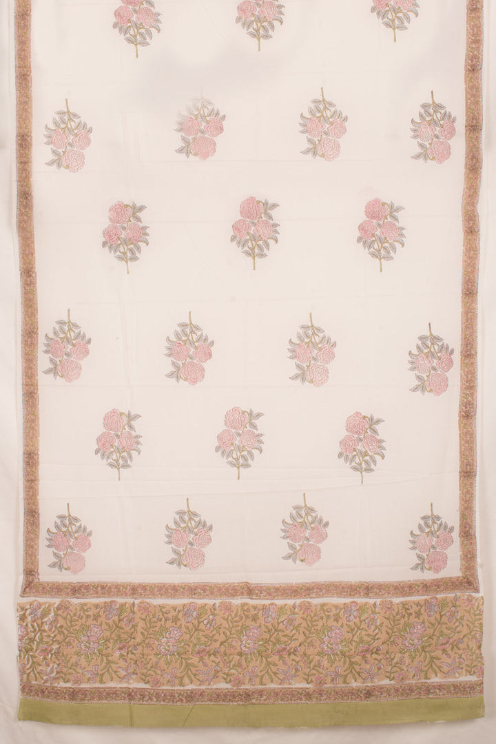Hand Block Printed Cotton 3-Piece Salwar Suit Material 10058782