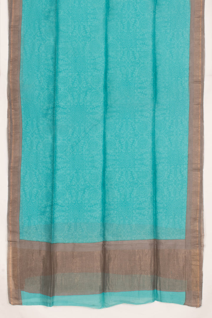 Hand Block Printed Silk Cotton 3-Piece Salwar Suit Material 10058784