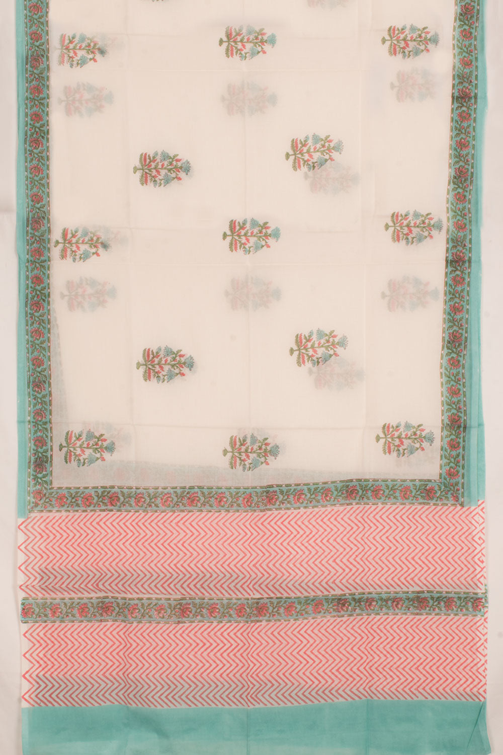 Hand Block Printed Cotton 3-Piece Salwar Suit Material 10058795