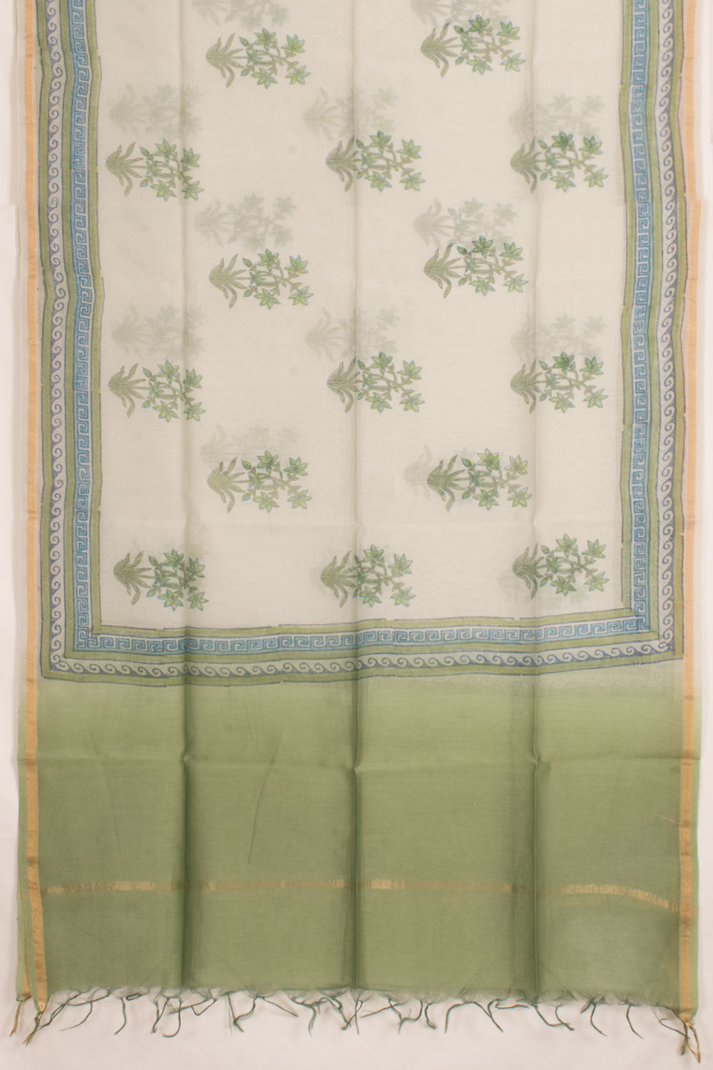 Hand Block Printed Chanderi 2-Piece Salwar Suit Material 10058804