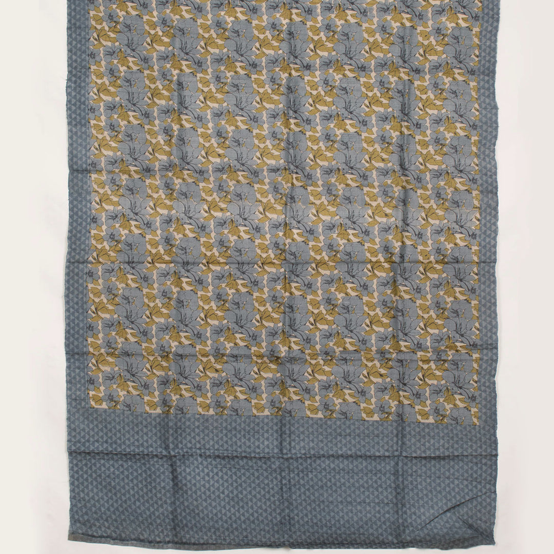 Hand Block Printed Tussar Silk Salwar Suit Material 10055466