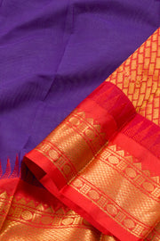 Purple Handwoven Gadwal Kuttu Cotton Saree 10061439