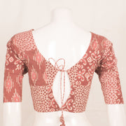 Brown Dabu Printed Cotton Blouse 10059235