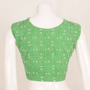 Kantha Embroidered Sleeveless Cotton Blouse 10059251