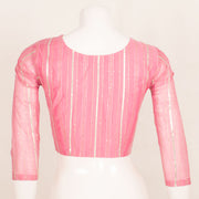 Pink Gotapatti Embroidered Chanderi Blouse 10059332